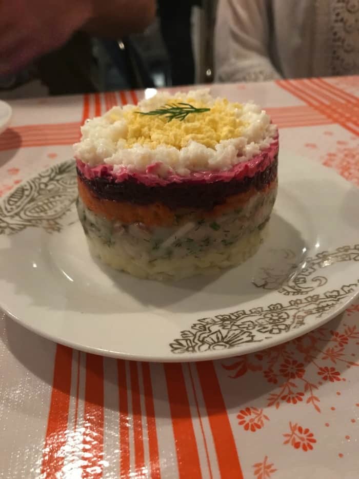 Herring Under a Fur Coat at Kachka. 