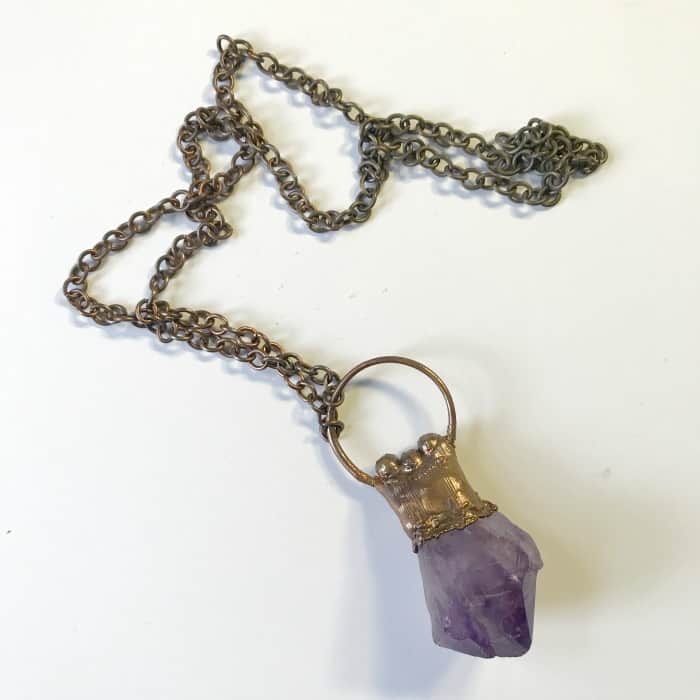 Tarot and Crystals and Rituals…oh my! A primer for working with Tarot and Crystals. Amethyst necklace.