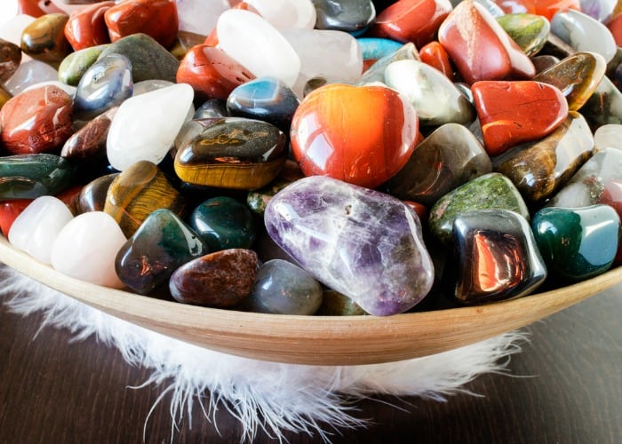 Tarot and Crystals and Rituals…oh my! A primer for working with Tarot and Crystals. Bowl of crystals