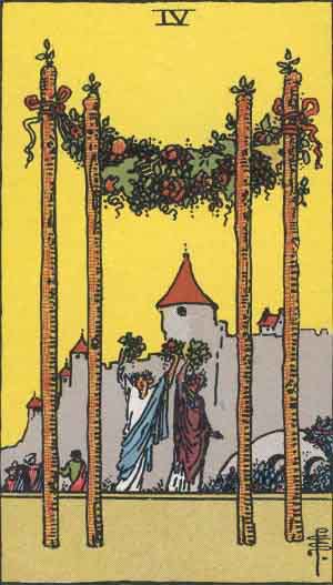 Which tarot cards indicate buying a new home? Four of Wands