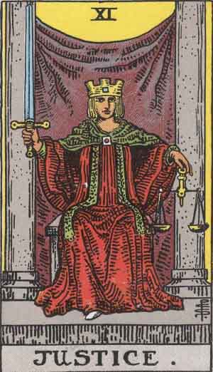 Which tarot cards indicate buying a new home? Justice