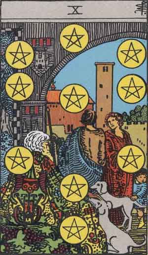 Which tarot cards indicate children? Ten of Pentacles