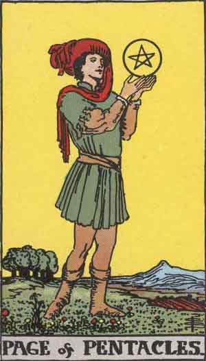 Which tarot cards indicate children? Page of Pentacles