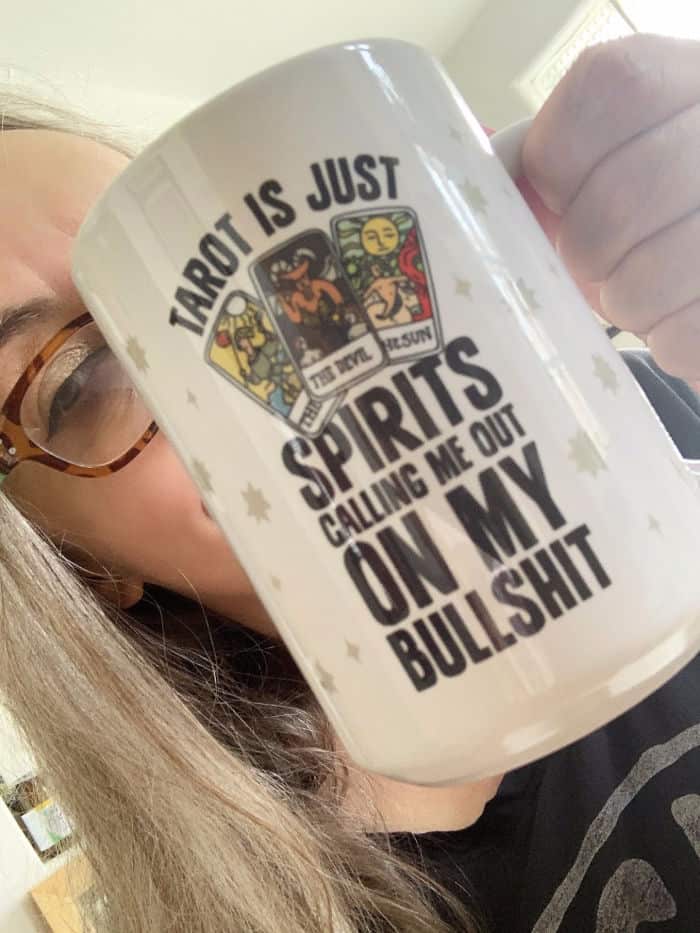 Funny tarot tea mug