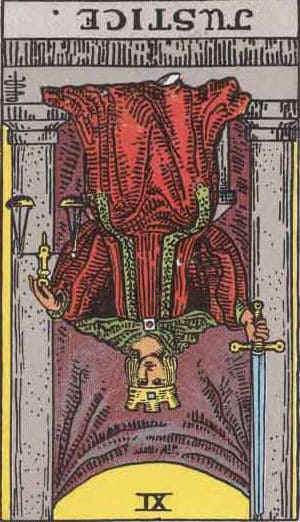 Which tarot cards indicate criminal activity? Justice reversed 